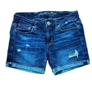 American Eagle Outfitters Blue Jean Shorts Distressed
